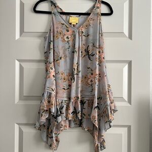 Maeve Floral Blouse with Asymmetrical Design